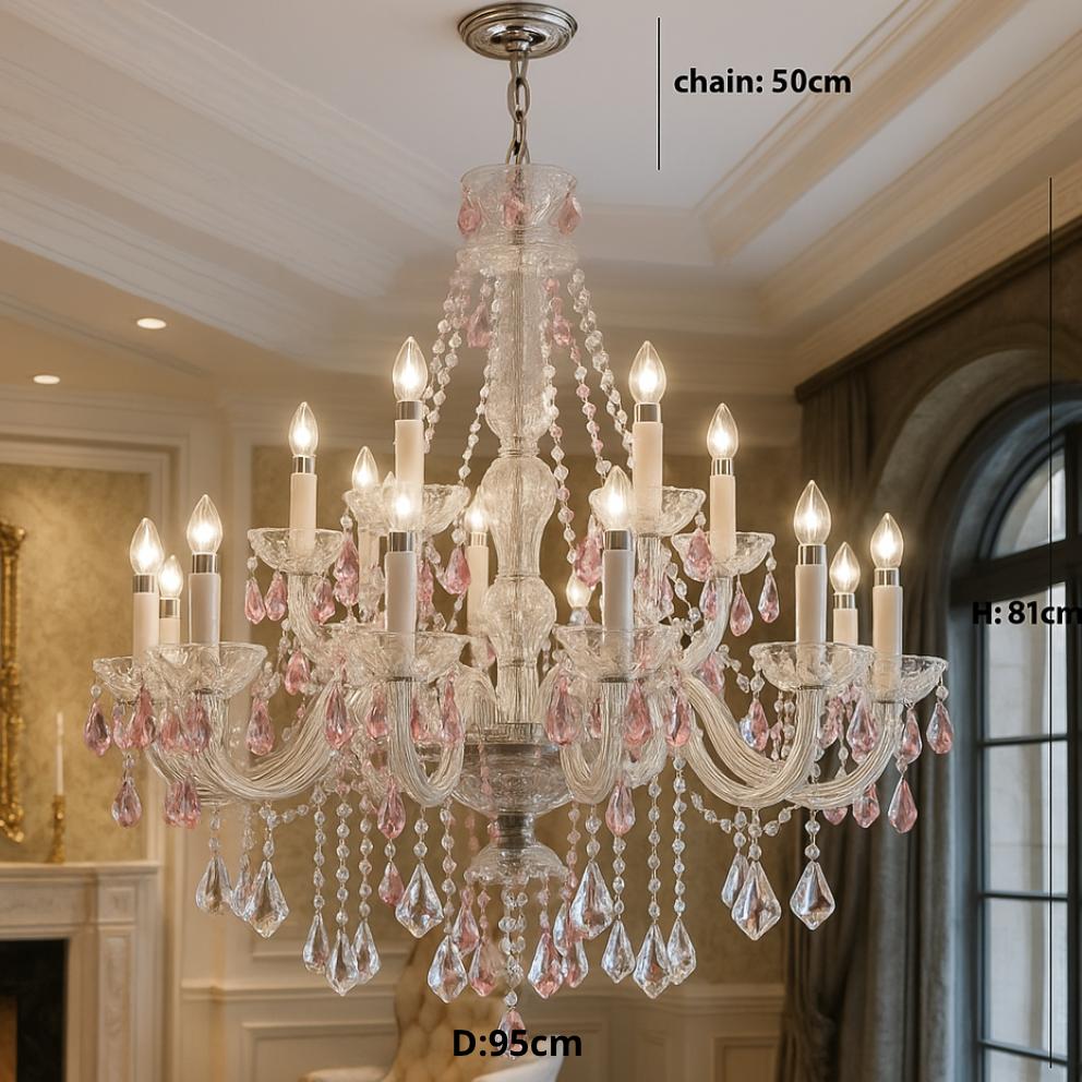 Lustre Cristal Bleu Cobalt – Édition Luxe