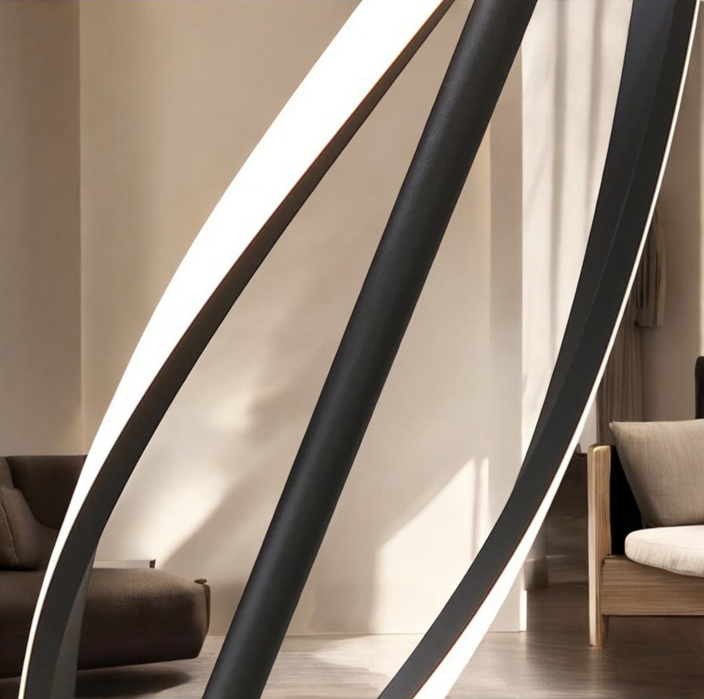 Lampadaire Spiral LED – Noir/Blanc