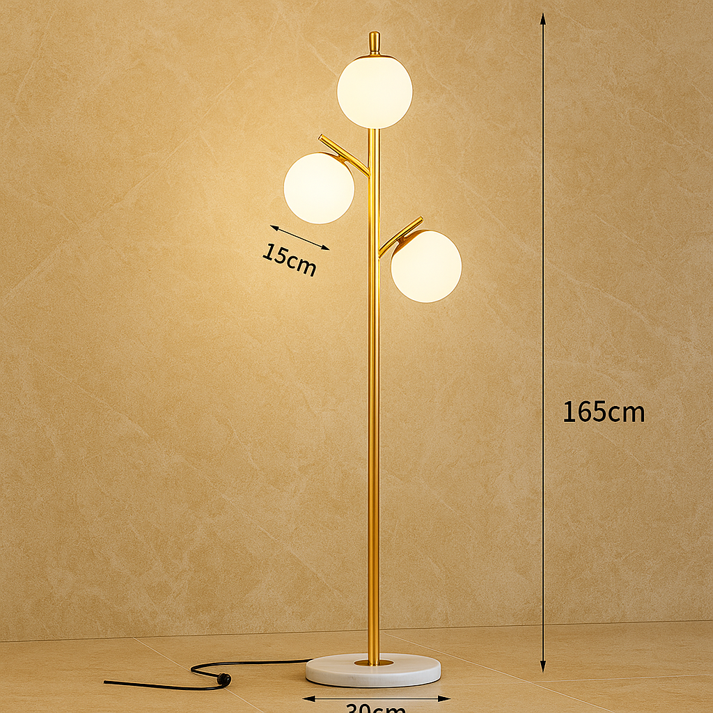 Lampadaire Verre Rond LED – Style Minimaliste