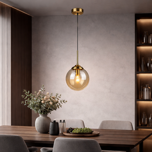 Suspension Orbe Ambré