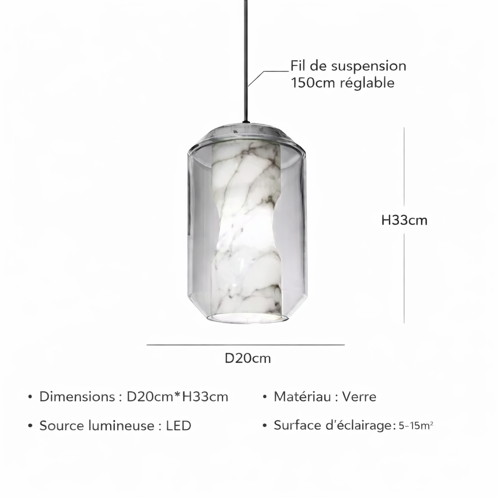 Suspension Prisme de Marbre