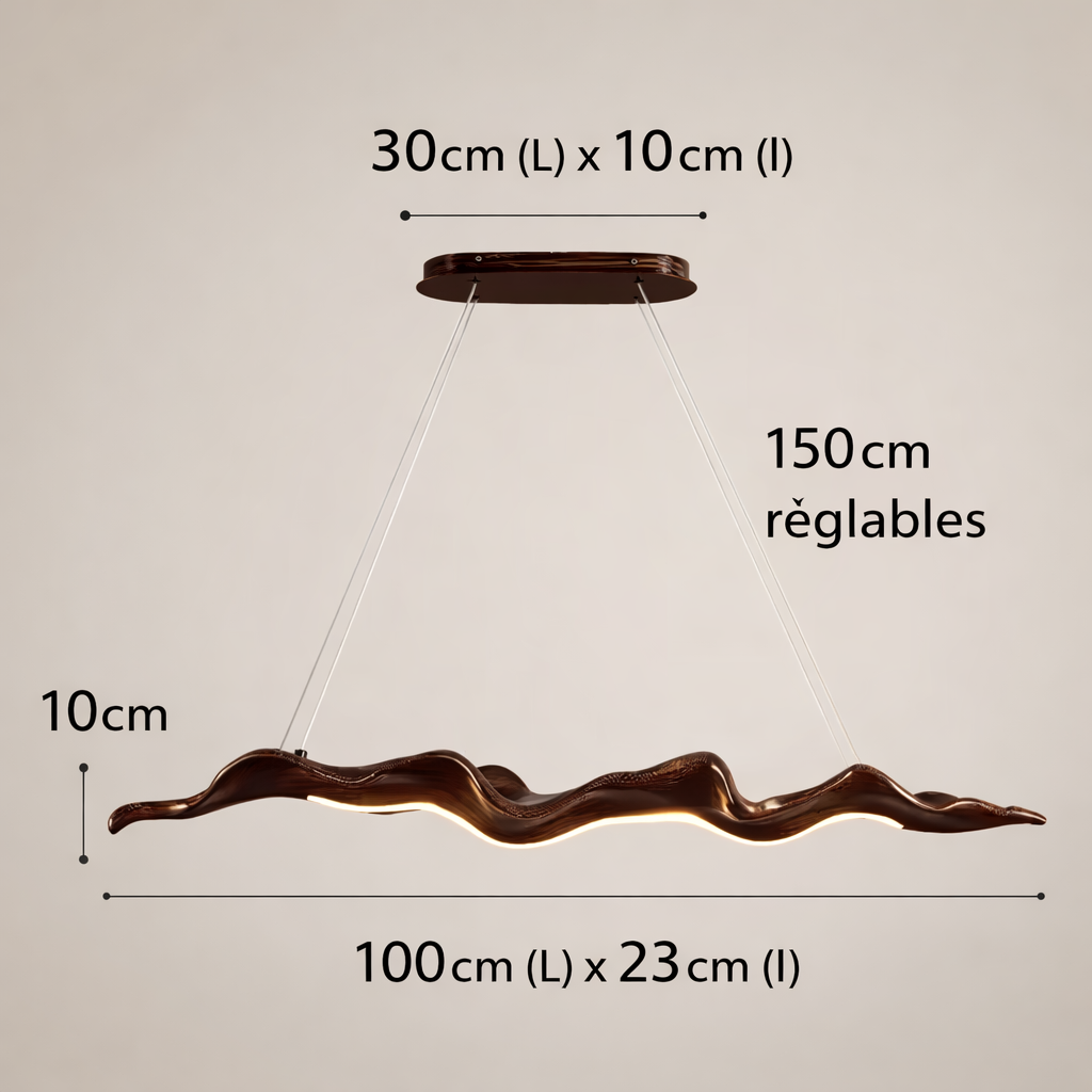 Lustre LED Ondulé – Effet Vague