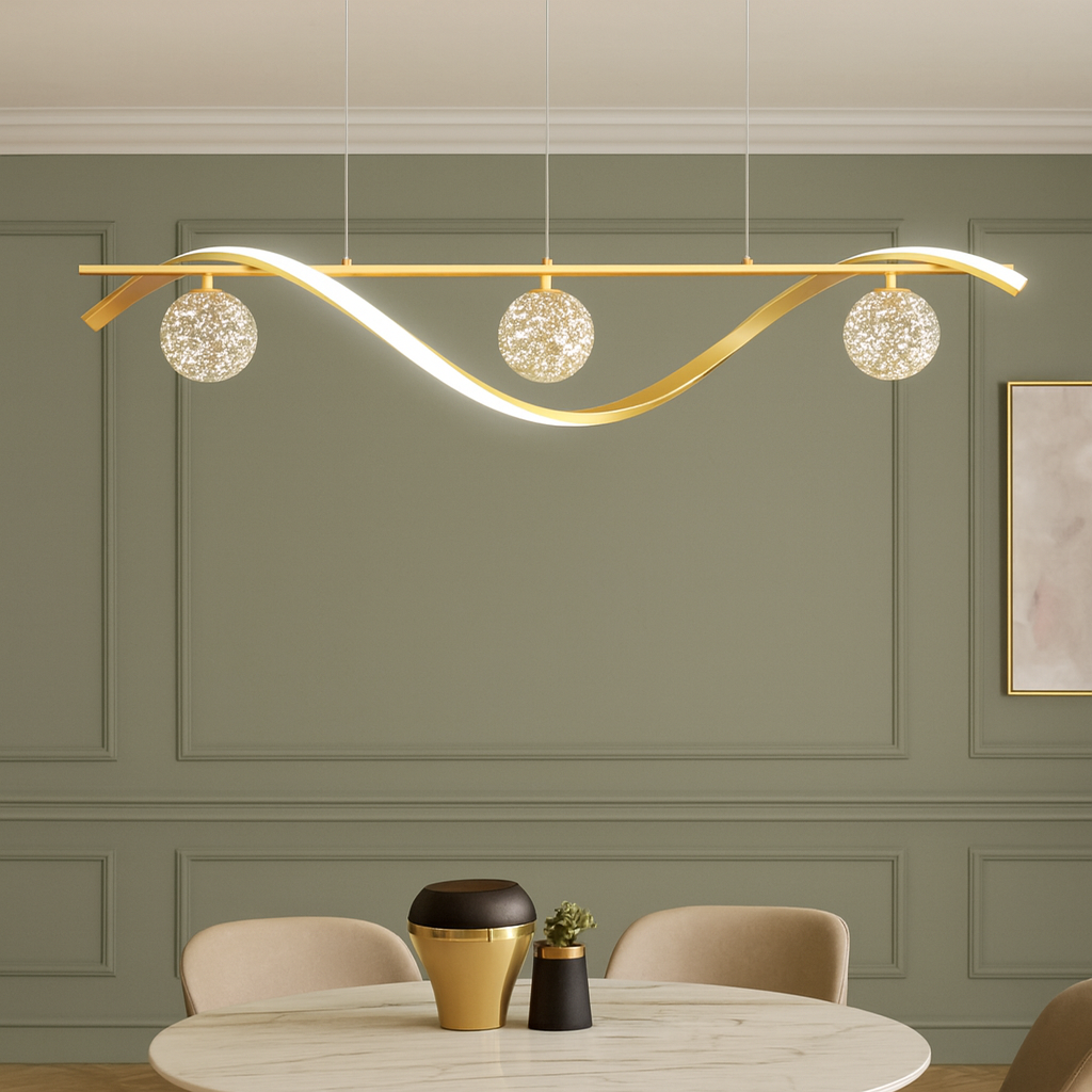 Suspension Boules de Verre LED Étoilées