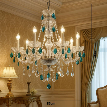 Lustre Cristal Bleu Cobalt – Édition Luxe