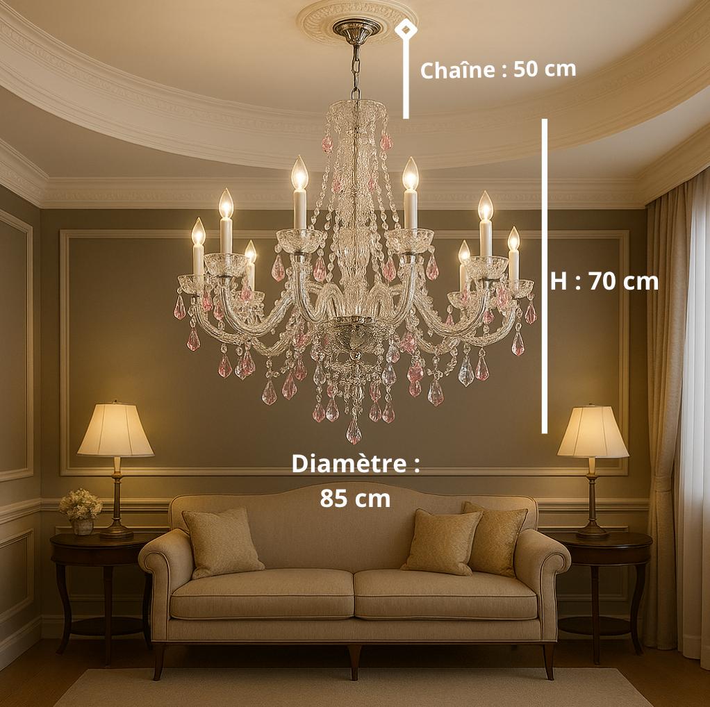 Lustre Cristal Bleu Cobalt – Édition Luxe