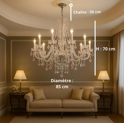 Lustre Cristal Bleu Cobalt – Édition Luxe