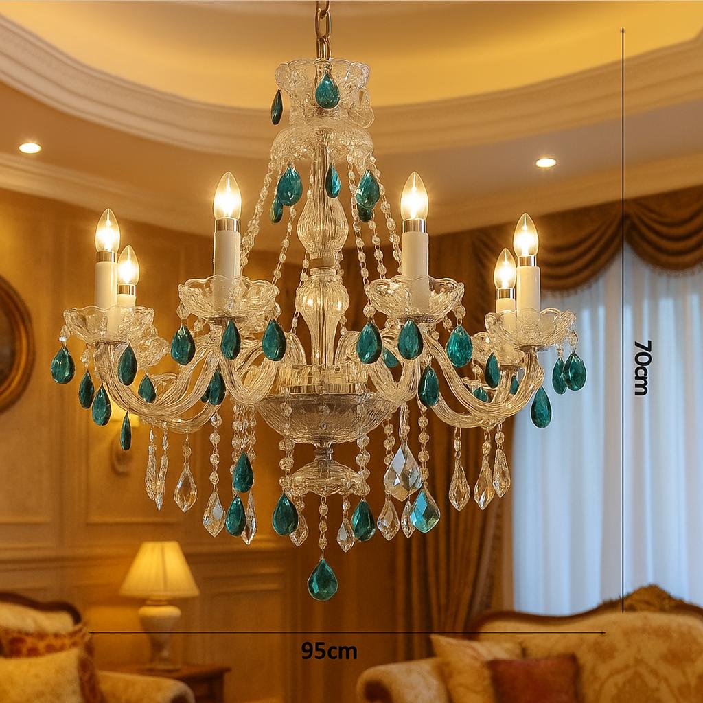 Lustre Cristal Bleu Cobalt – Édition Luxe