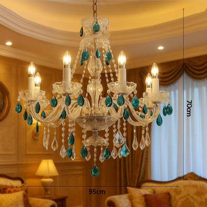 Lustre Cristal Bleu Cobalt – Édition Luxe