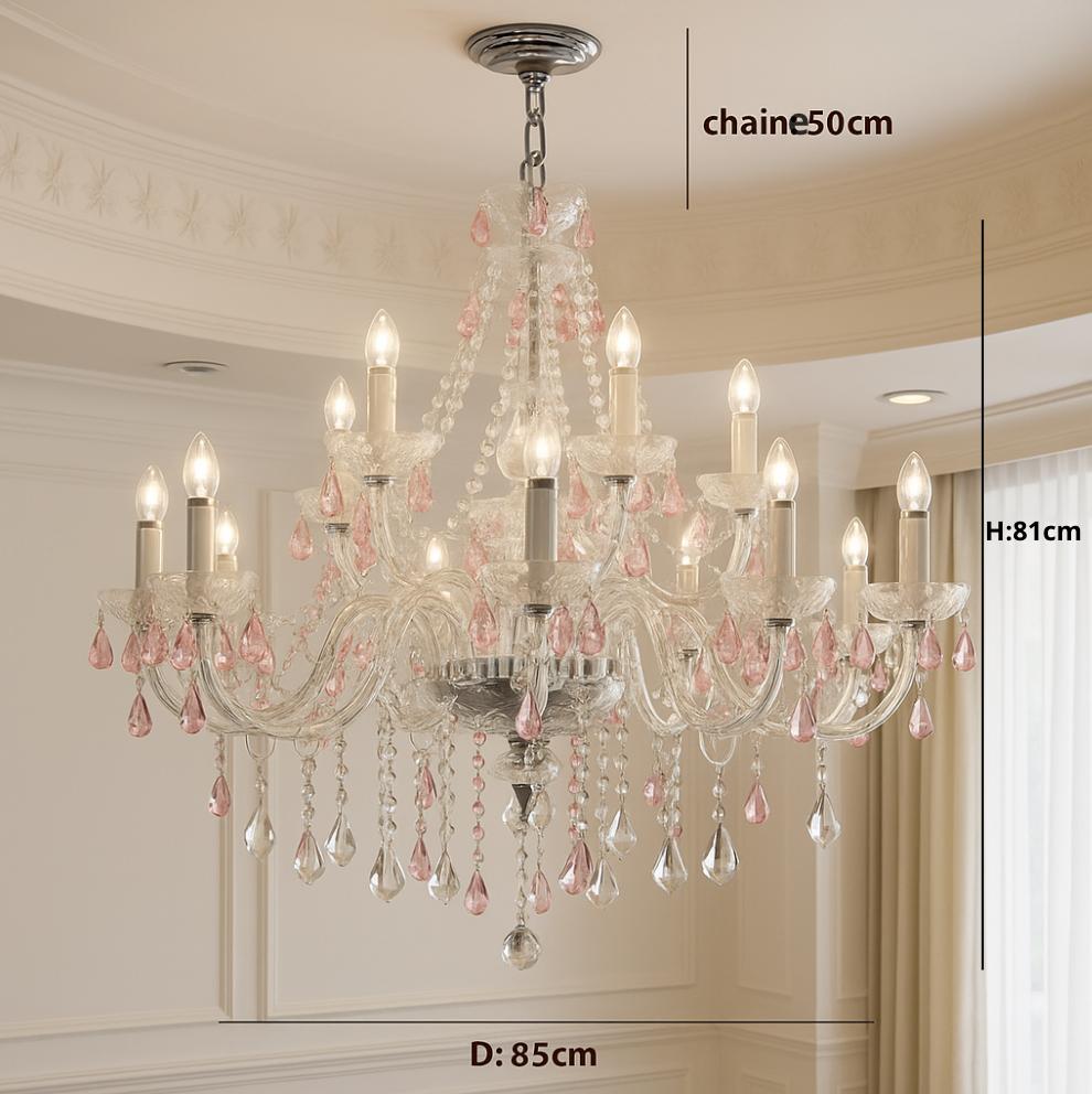 Lustre Cristal Bleu Cobalt – Édition Luxe