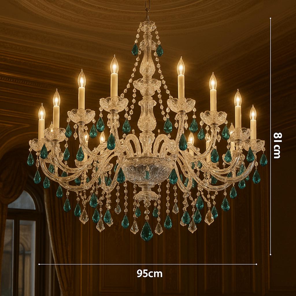 Lustre Cristal Bleu Cobalt – Édition Luxe