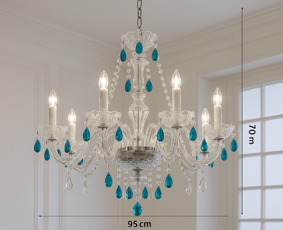 Lustre Cristal Bleu Cobalt – Édition Luxe