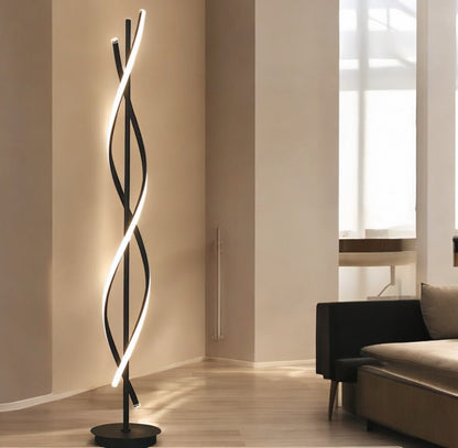 Lampadaire Spiral LED – Noir/Blanc