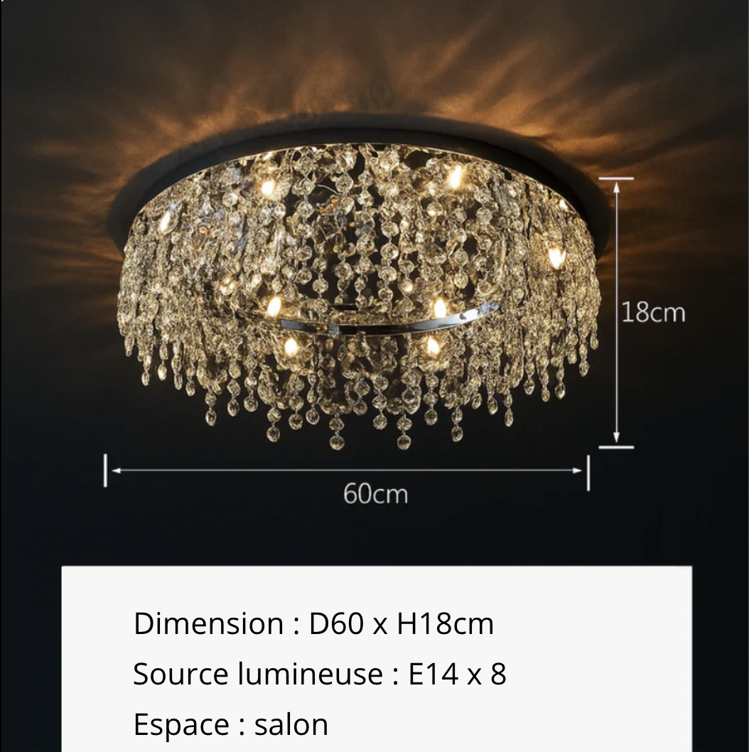 Plafonnier Sculptural Cristal – Métal Design