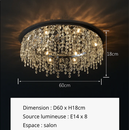 Plafonnier Sculptural Cristal – Métal Design