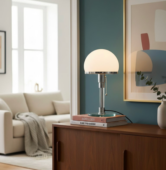 Lampe Opaline Chrome