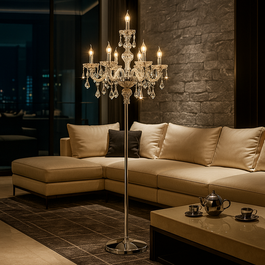 Lampadaire Crystal Candle – Luxe & Raffinement