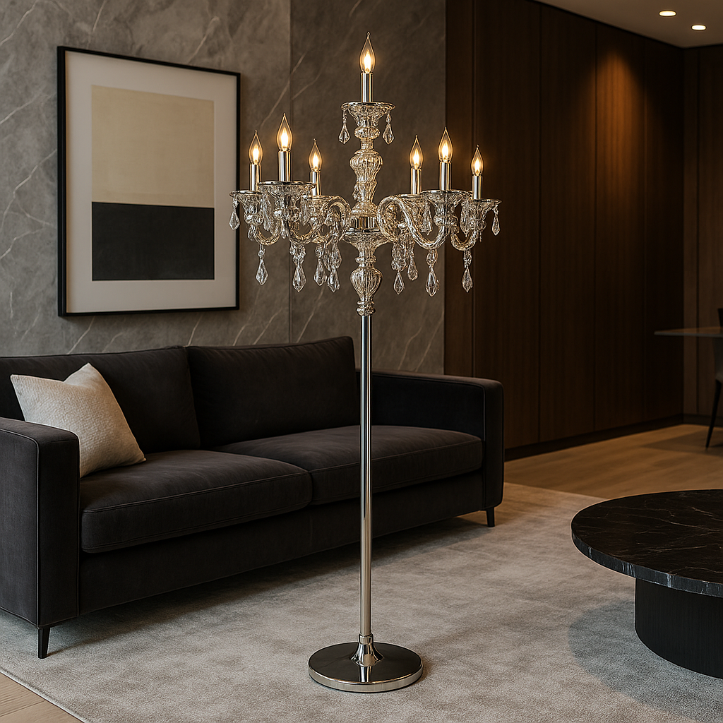 Lampadaire Crystal Candle – Luxe & Raffinement