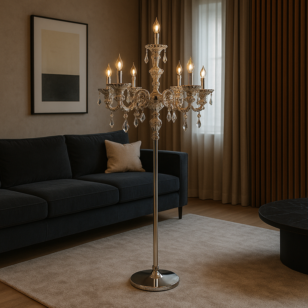 Lampadaire Crystal Candle – Luxe & Raffinement