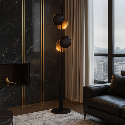 Lampadaire LED Métal – Design à Anneaux