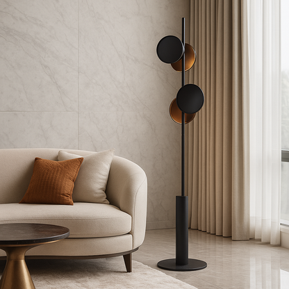 Lampadaire LED Métal – Design à Anneaux