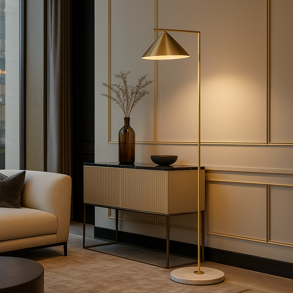 Lampadaire Marble Nordic – LED Design avec Base Marbre