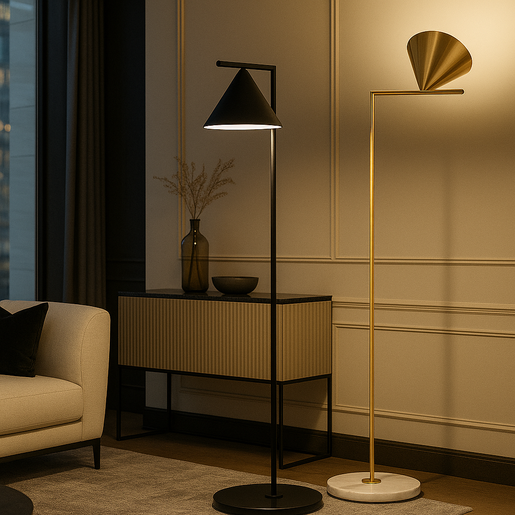 Lampadaire Marble Nordic – LED Design avec Base Marbre