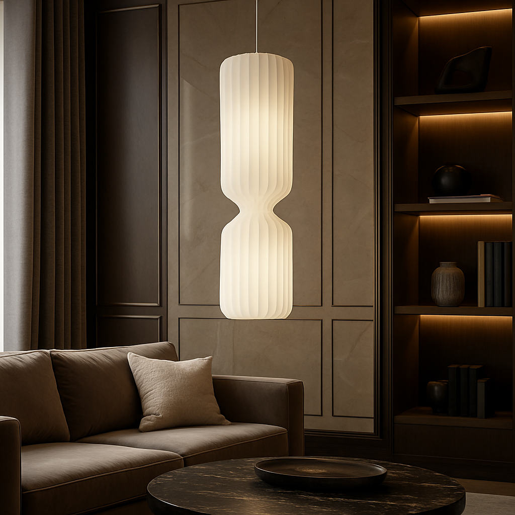 Lampadaire Oslo – Style Scandinave & Tissu Plissé