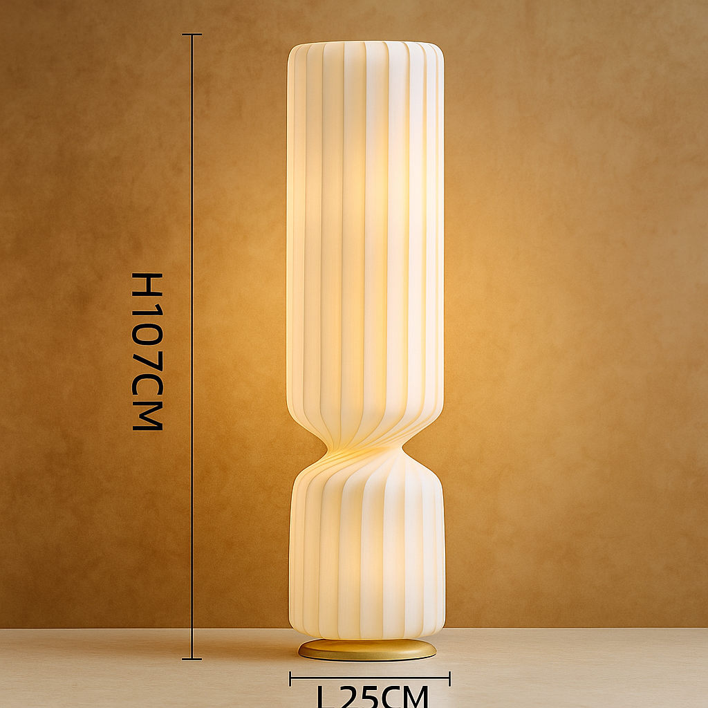 Lampadaire Oslo – Style Scandinave & Tissu Plissé