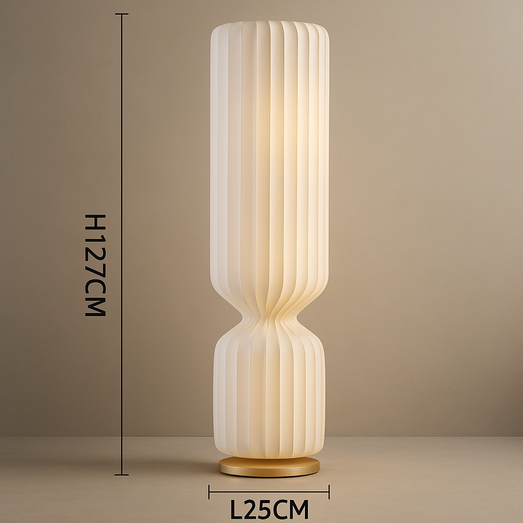 Lampadaire Oslo – Style Scandinave & Tissu Plissé