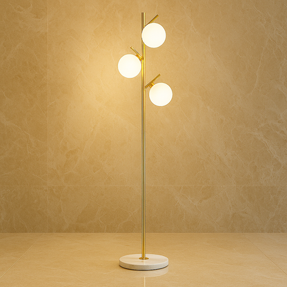Lampadaire Verre Rond LED – Style Minimaliste