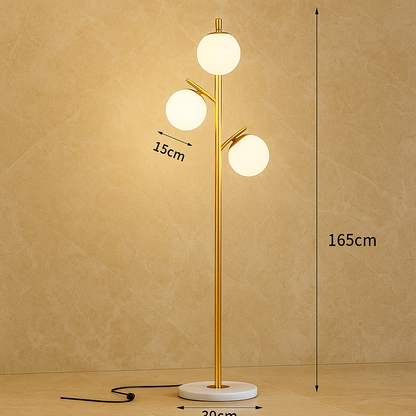 Lampadaire Verre Rond LED – Style Minimaliste