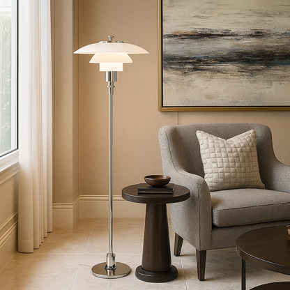 Lampadaire Éclat Chrome – Design Contemporain