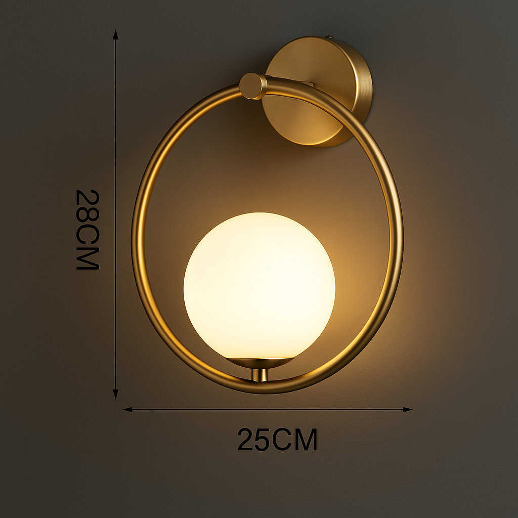 Applique Murale Sphère Dorée