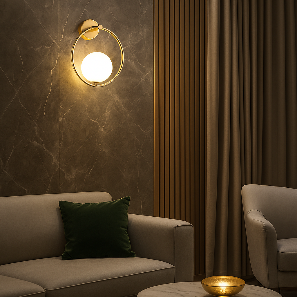 Applique Murale Sphère Dorée