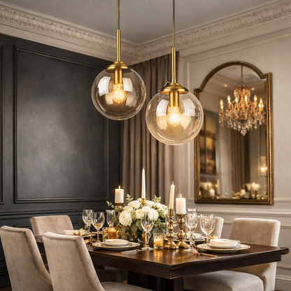 Suspension Orbe Ambré