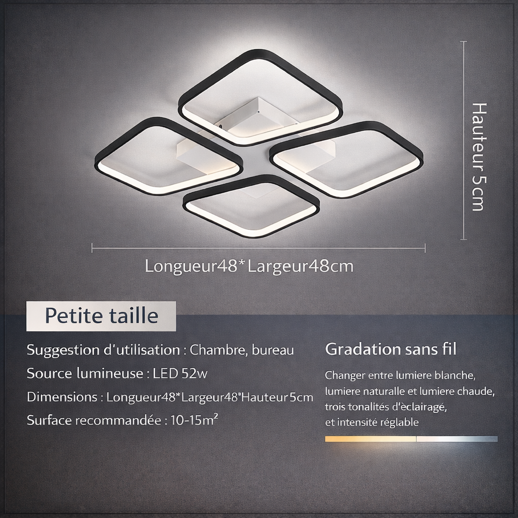 Plafonnier Géométrie Quadra