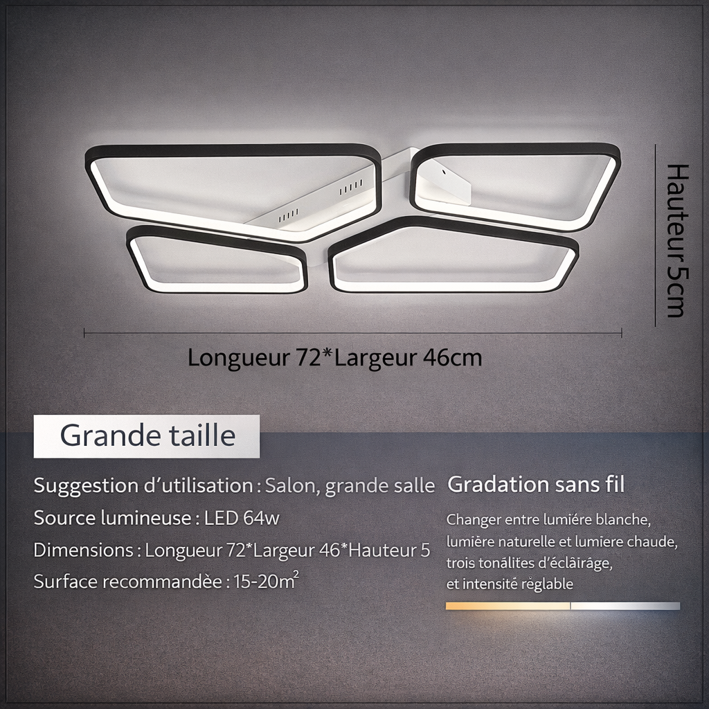 Plafonnier Géométrie Quadra