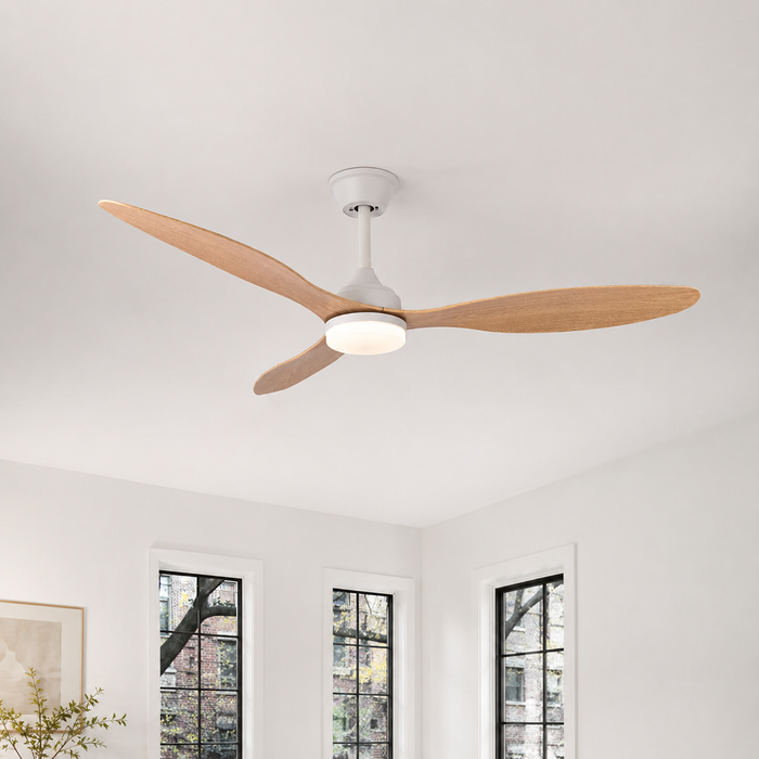 Ventilateur de Plafond avec Lumière LED 52 Pouces — Télécommande, Silencieux, Intérieur et Extérieur
