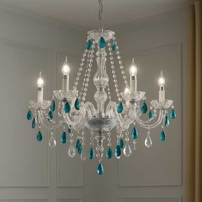Lustre Cristal Bleu Cobalt – Édition Luxe