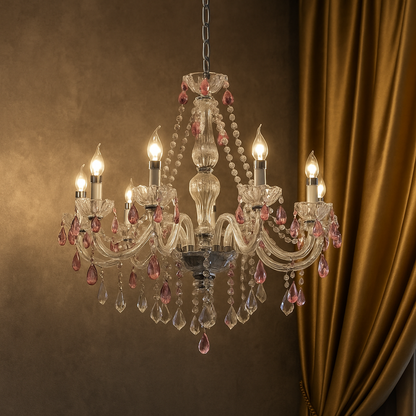 Lustre Cristal Bleu Cobalt – Édition Luxe