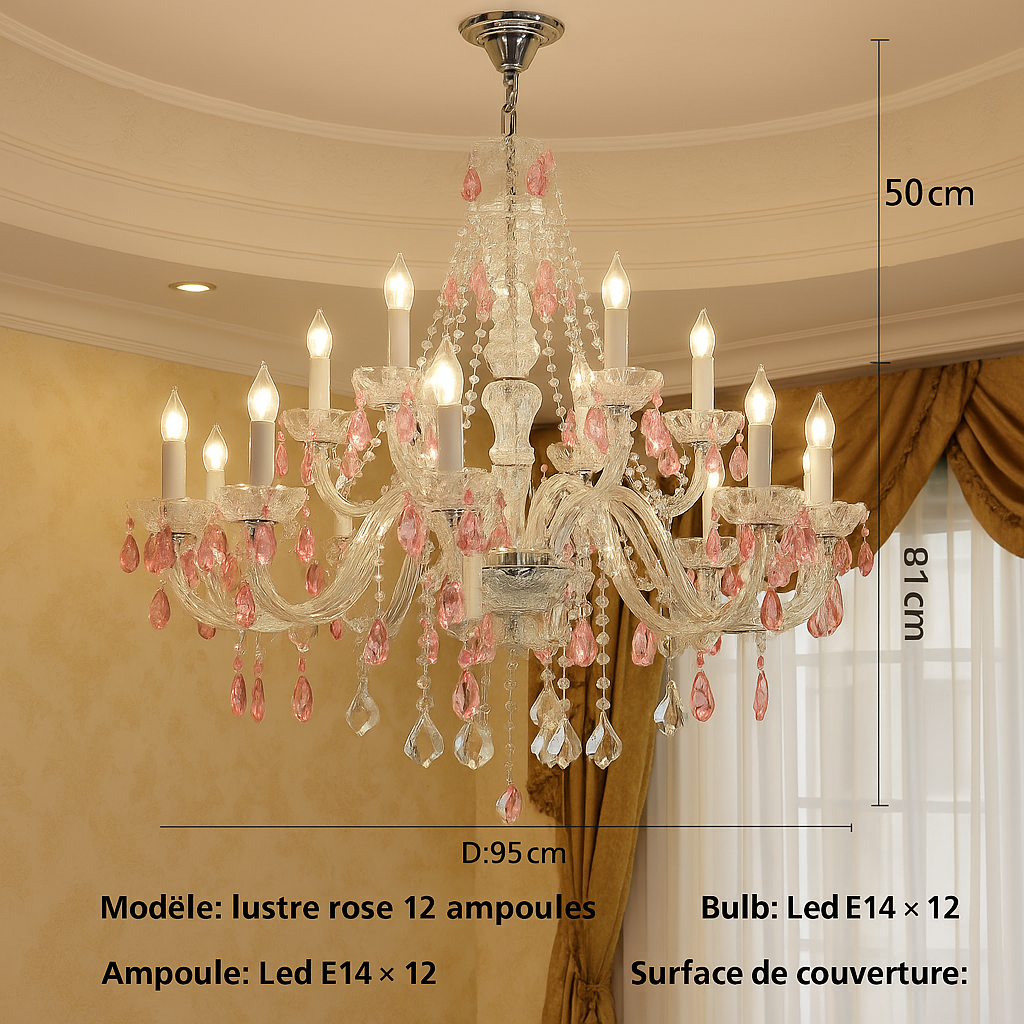 Lustre Cristal Bleu Cobalt – Édition Luxe