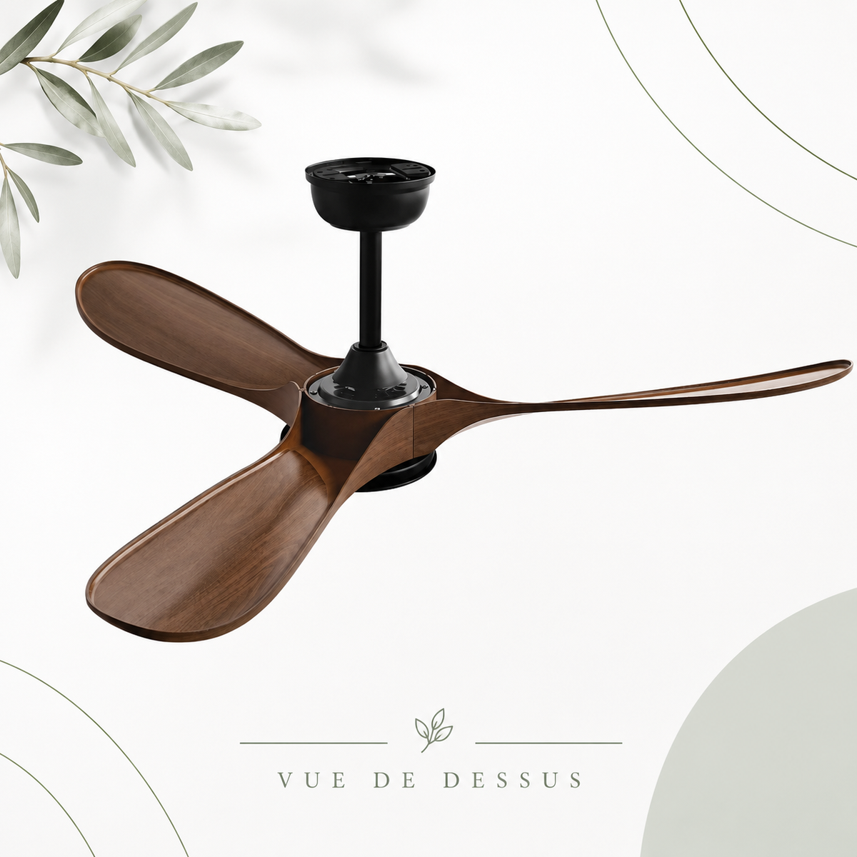 Ventilateur de Plafond Industriel Vintage — Moteur DC, Éclairage LED 24W, Télécommande & 6 Vitesses