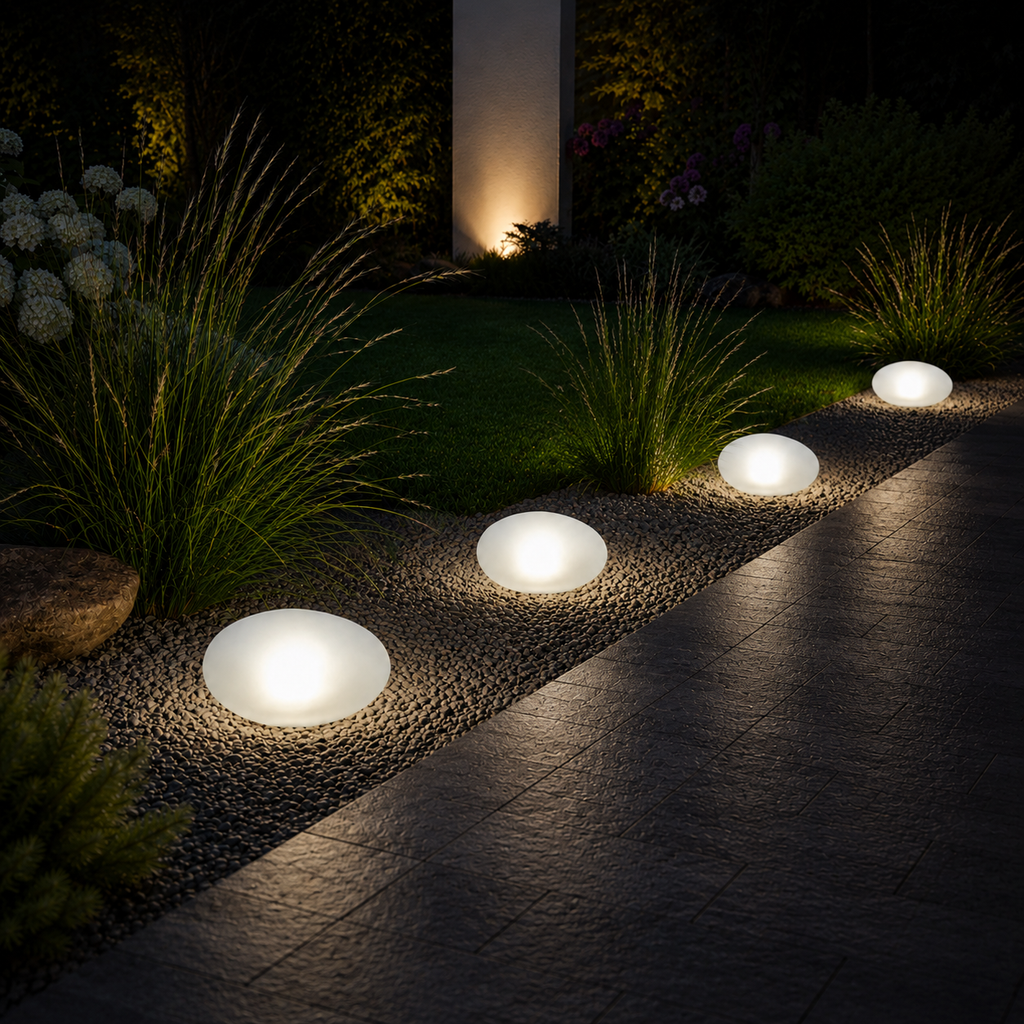 Lampe Solaire Extérieure Effet Pierre – Éclairage LED Décoratif pour Jardin