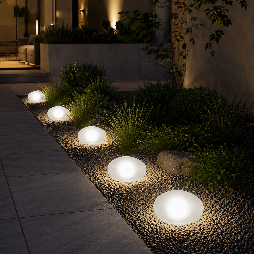 Lampe Solaire Extérieure Effet Pierre – Éclairage LED Décoratif pour Jardin
