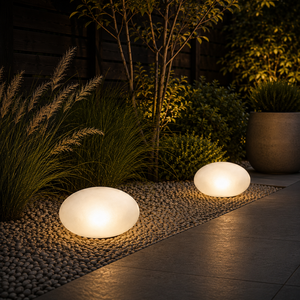 Lampe Solaire Extérieure Effet Pierre – Éclairage LED Décoratif pour Jardin