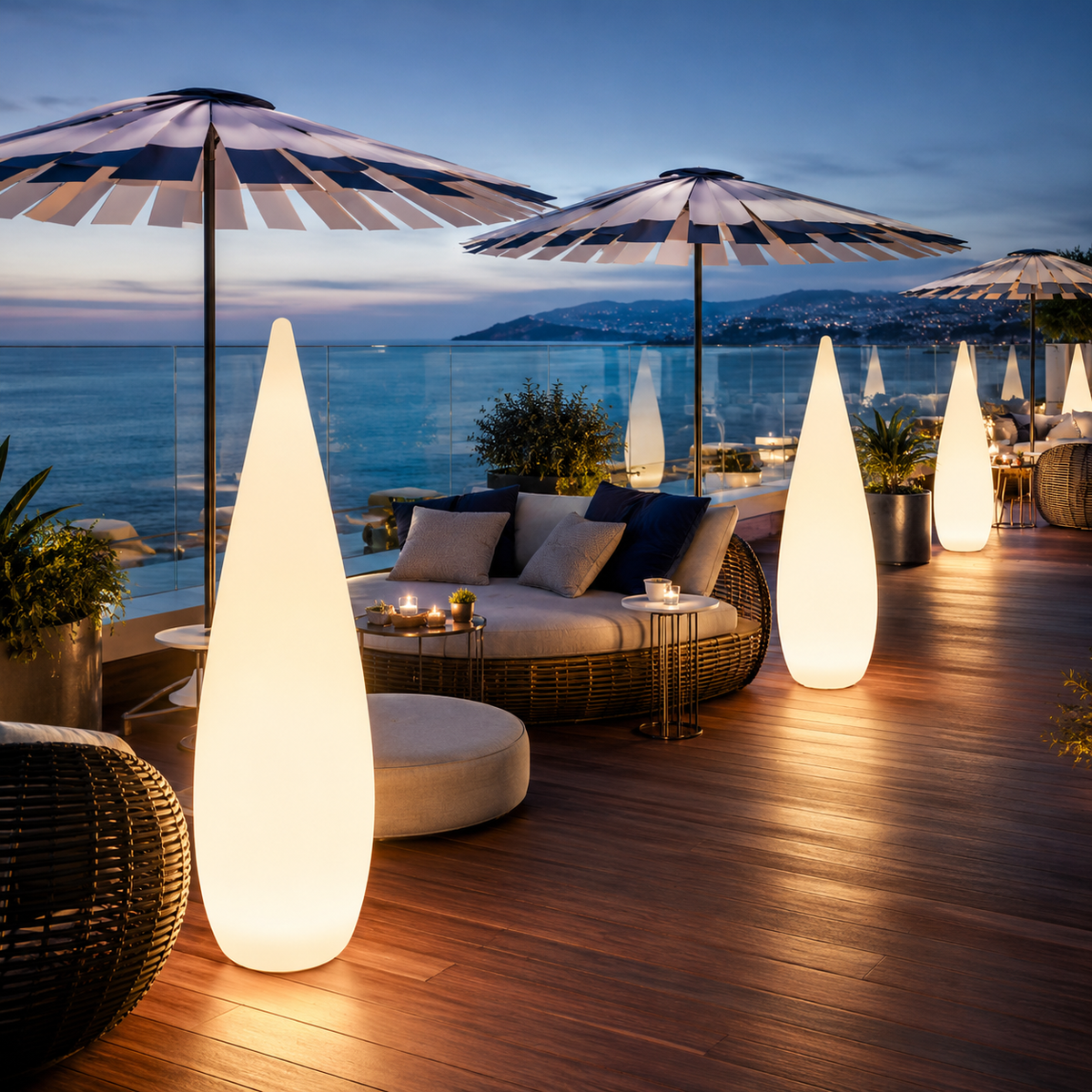 Lampe Extérieure LED Goutte d’Eau – Éclairage Décoratif Rechargeable pour Jardin