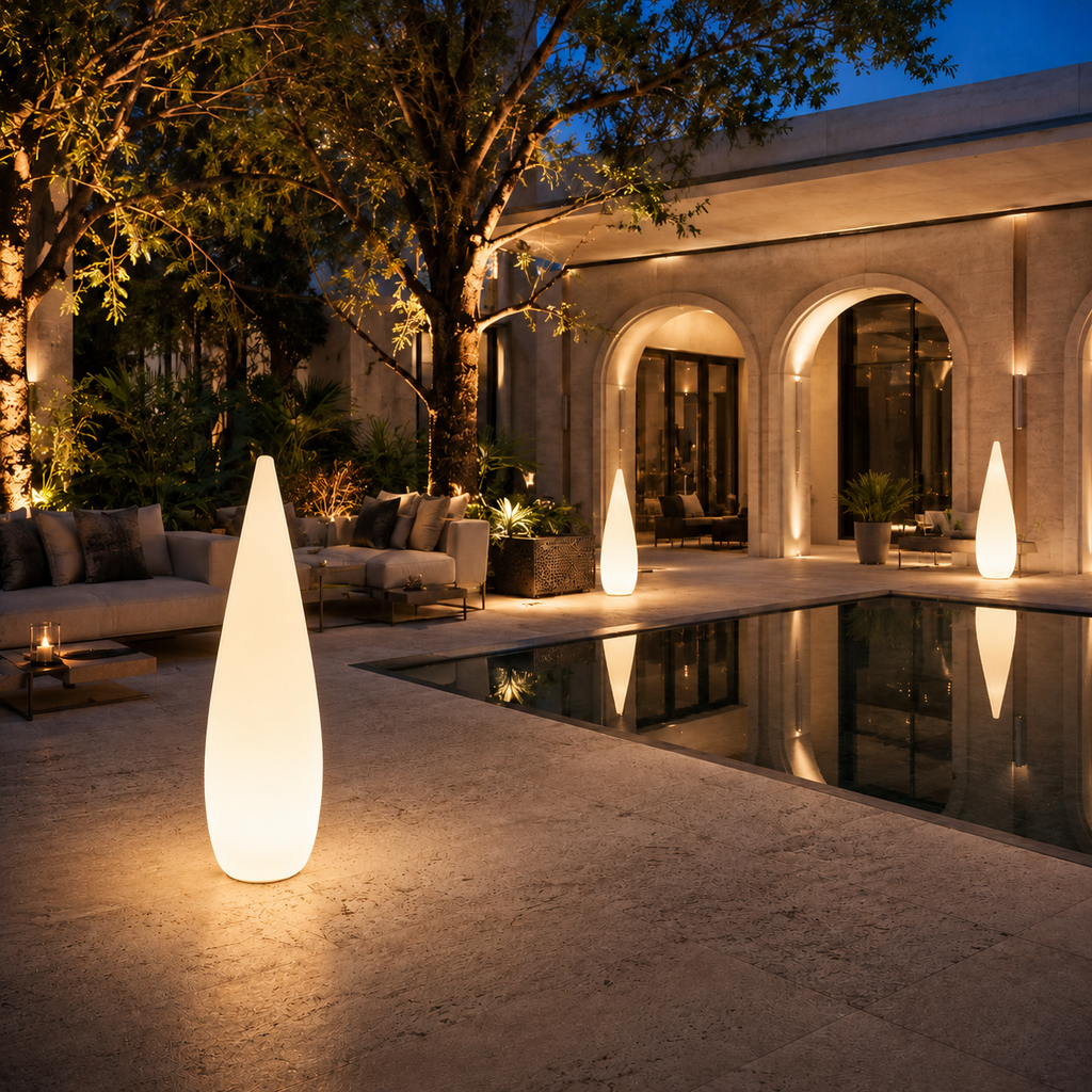 Lampe Extérieure LED Goutte d’Eau – Éclairage Décoratif Rechargeable pour Jardin