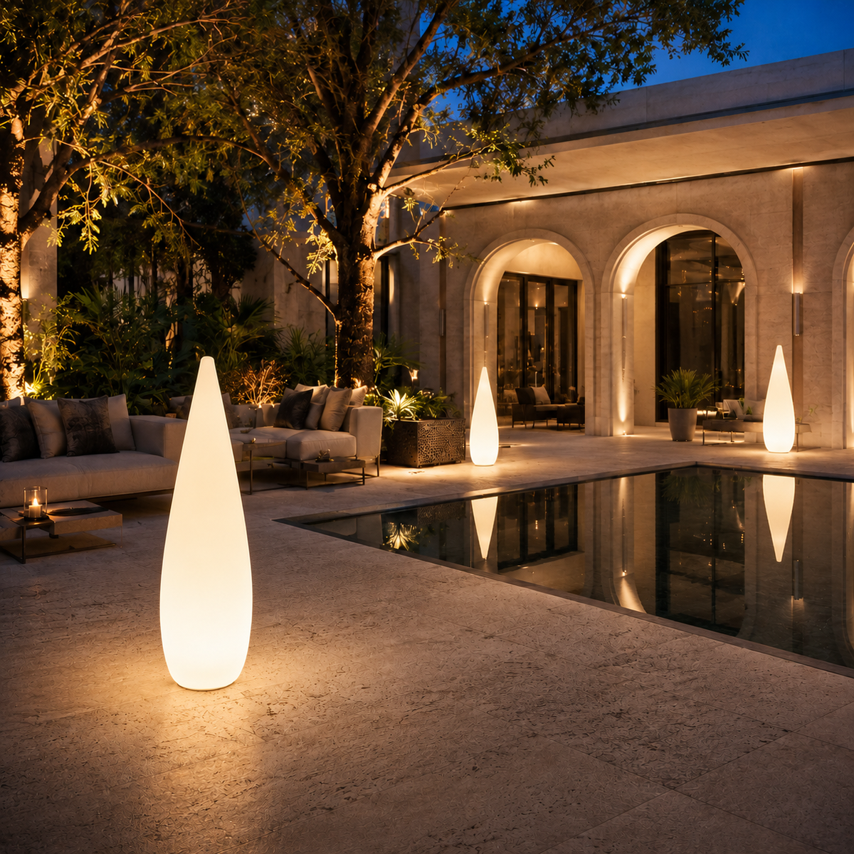 Lampe Extérieure LED Goutte d’Eau – Éclairage Décoratif Rechargeable pour Jardin