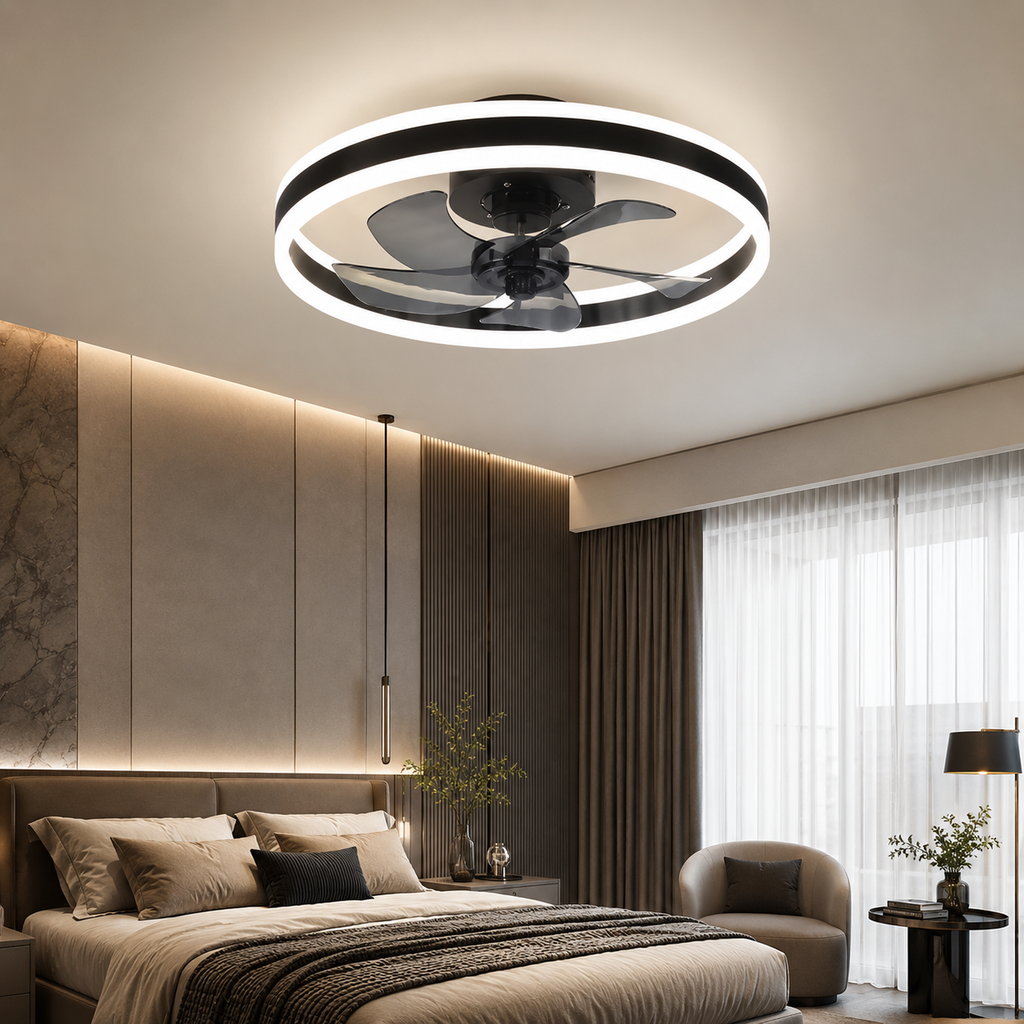 entilateur de Plafond Acrylique 50 cm Silencieux avec Commande – Luminaire Design pour Salon et Intérieur