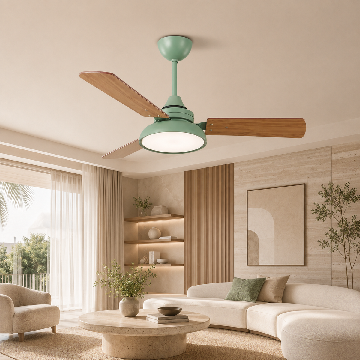 Ventilateur de Plafond avec Lampe Moderne – Luminaire Nordique Design pour Salon et Chambre